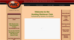Desktop Screenshot of huntingretrieverclub.org