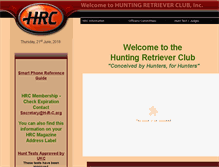 Tablet Screenshot of huntingretrieverclub.org